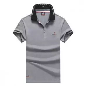 shark hommes t-shirt polo shirt summer lapel mercerized cotton gray